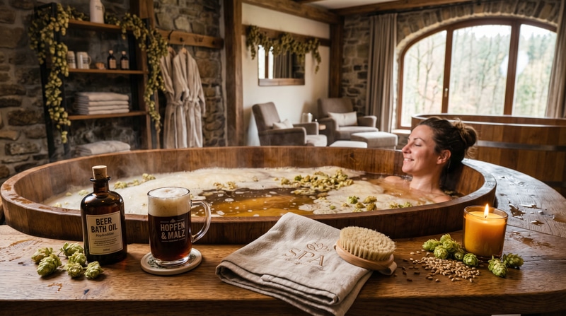 Ekologické spa obklopené zelení s prvky šetrnými k životnímu prostředí